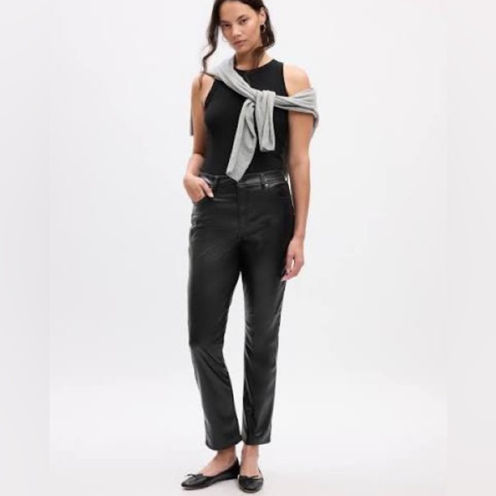 GAP high rise vintage slim faux leather pants - 16/33 S